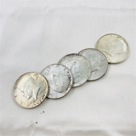 5 - 1964 Kennedy Half Dollars