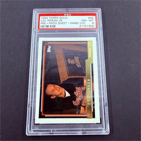PSA 8 - 1992 Topps Gold Hand Cut Cal Ripken Jr #40