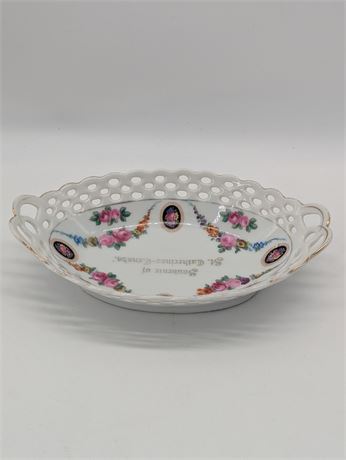 Vintage Souvenir off St. Catherines Canada porcelain trinket dish