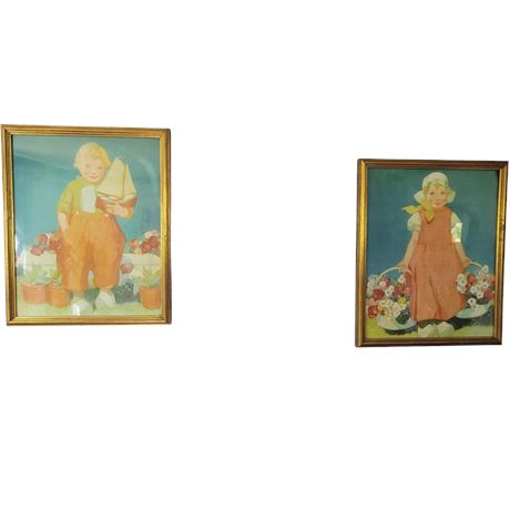 Albert Hencke Dutch Boy & Girl Framed Prints