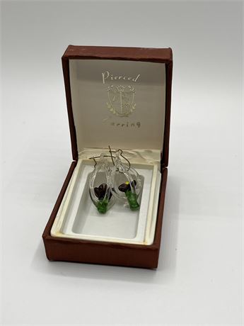 Beach Glass pierced earrings