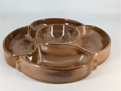 FRANKOMA pottery USA Divided Serving Dish Heavy
