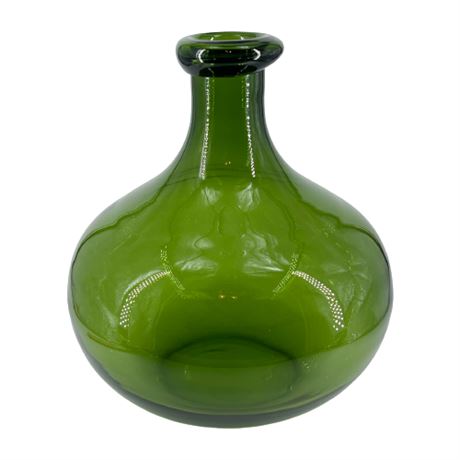 Large Green Art Glass Bottle