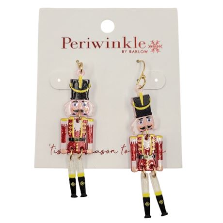 Periwinkle by Barlow Christmas Nutcracker Dangle Earrings on Card