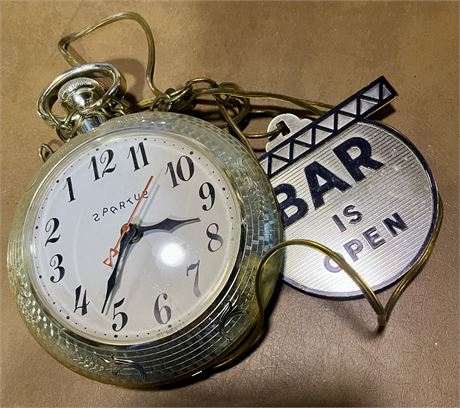 Backwards bar clock by Sparta 1960s