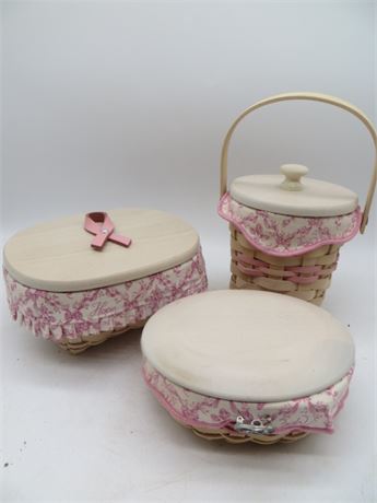 LONGABERGER BREAST CANCER AWARENESS WHITEWASHED HORIZON OF HOPE BASKET
