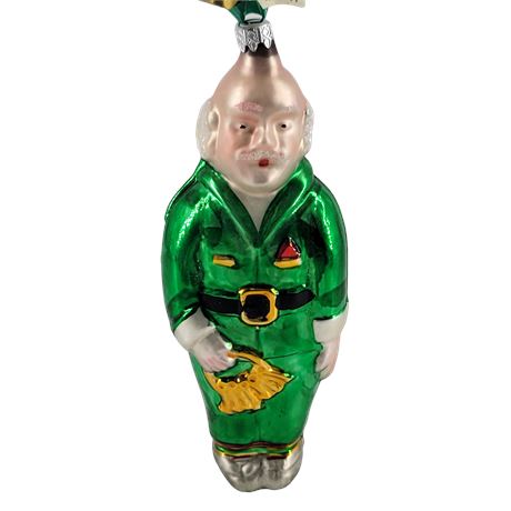 Vintage German Elderly Elf in Green Suit with Keys Ornament