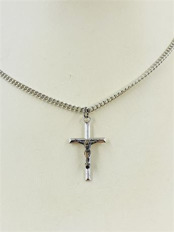 13g Vtg Sterling Crucifix Necklace