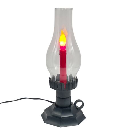 Vintage 12" Plastic Lighted Hurricane Lamp
