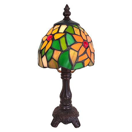 Small Tiffany Style Stained Glass Accent Lamp