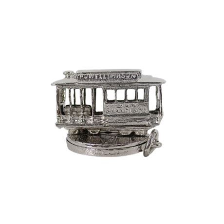 Vintage Sterling San Francisco POWELL-MASON Turn Around CABLE CAR Souvenir Charm