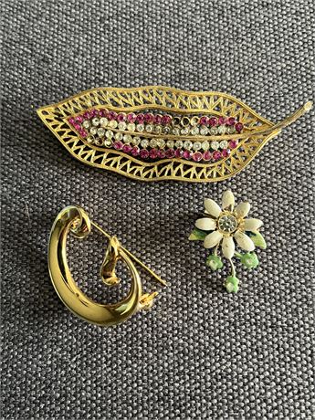 3 piece brooch lot