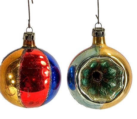 Antique West German Indented Ornaments