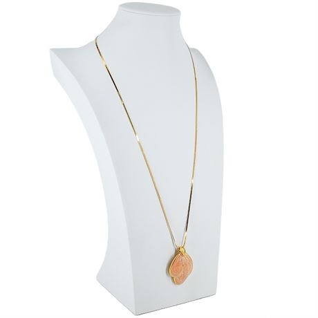 Signed 80s Vintage NAPIER Gold Tone Enamel Necklace
