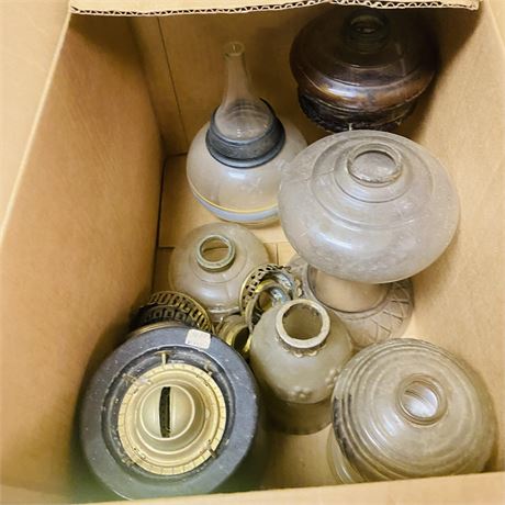 Huge Antique Oil Lamp Lot