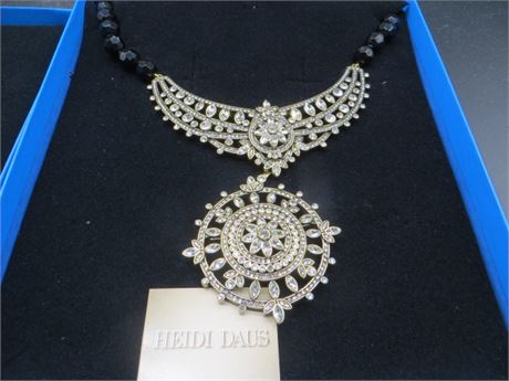 Heidi Daus Rhinestones & Black Beads Can Also Be a Broach