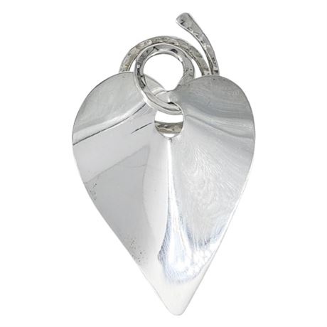 Vintage KATHY LYNN COHEN Sterling Silver Heart Brooch