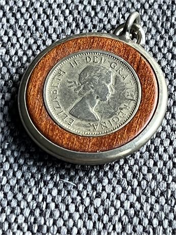 South African two shillings coin pendant