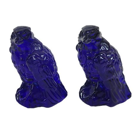 Boyd Glass Cobalt Blue Bernie the Eagle Figurines - Set of 2