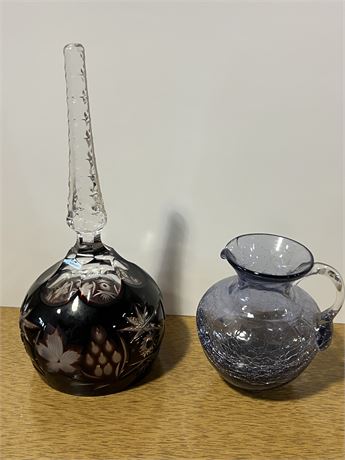 Cut and crackle glass lot