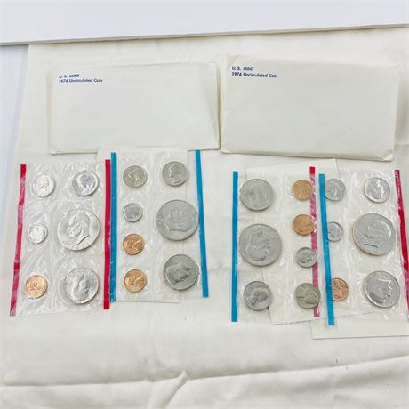2 - 1974 P+D Mint Sets