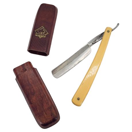 Vintage Torrey Straight Razor w/ Wooden Puma Case