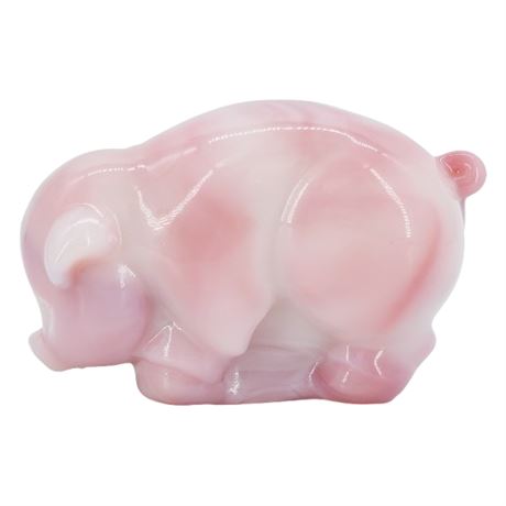 Vintage 1992 Heisey by Fenton Rosalene Glass Sow Limited Edition Figurine