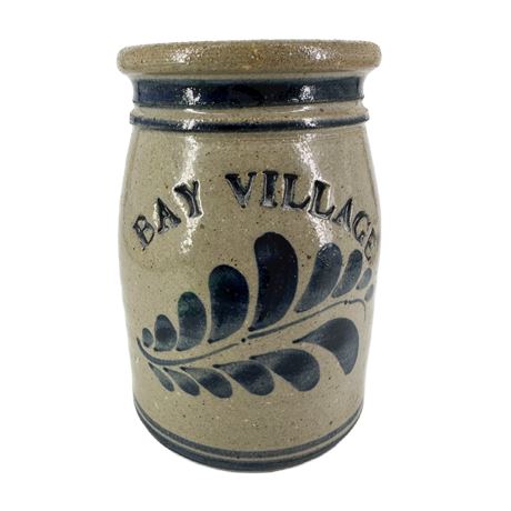 Vintage Stoneware "Bay Village" Utensil Crock