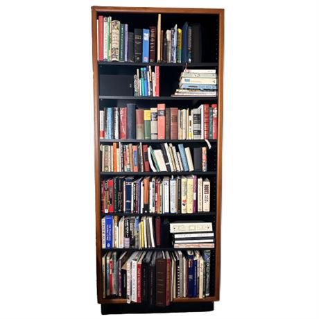 Black Composition Wood Bookcase w/ Wood Trim
