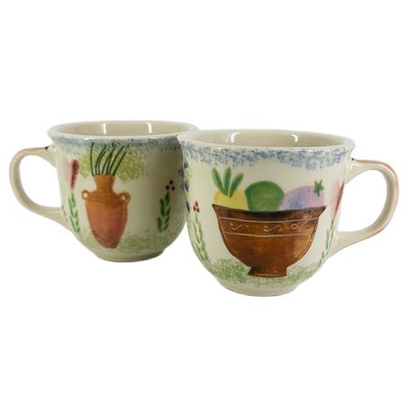 Pair of Vintage Hartstone Pottery Coffee Mugs by Judy Kruger