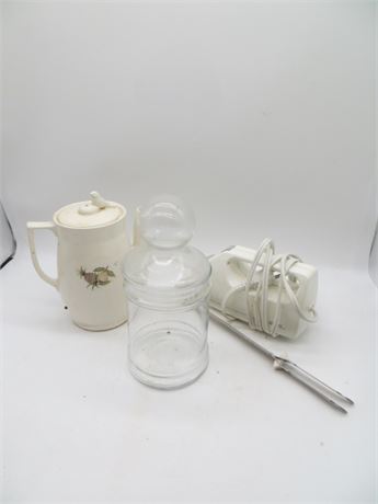 Japan Electric Tea Pot, Regal Electric Knife & Covered Jar
