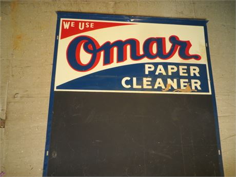 Omar Paper Cleaner Sign & Chalk Board