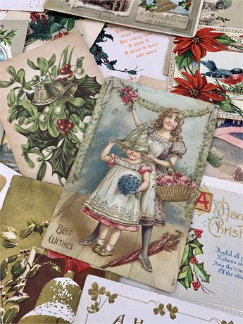 33 Antique to Vintage Christmas & New Year Holiday Postcards