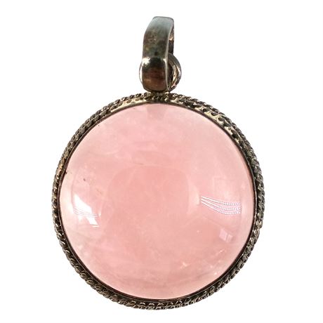 Sterling Silver Rose Quartz Pendant