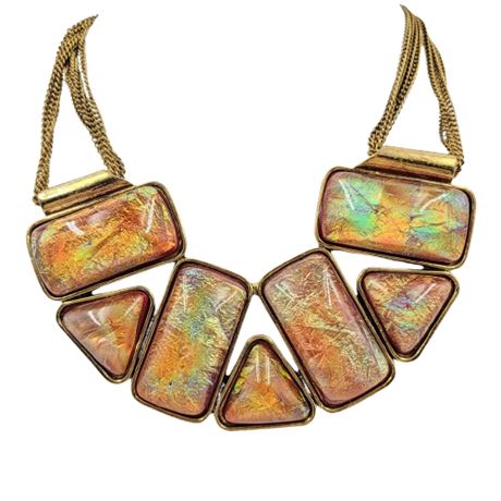 Amrita Singh Multi-Strand Gold Tone Chain Statement Necklace