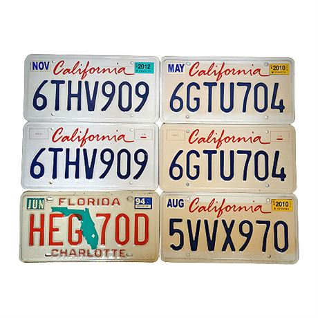 Various Expired License Plates
