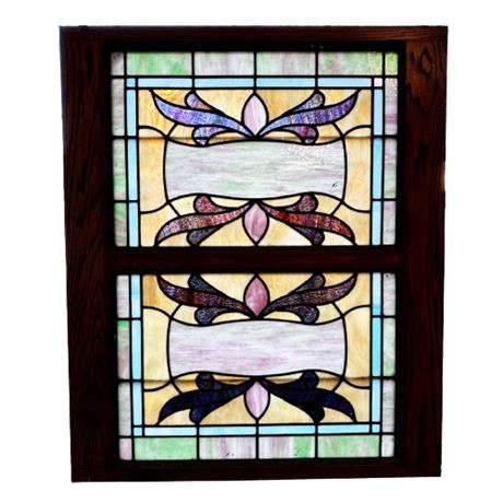 Large Craftsman Style Stained Glass Window
