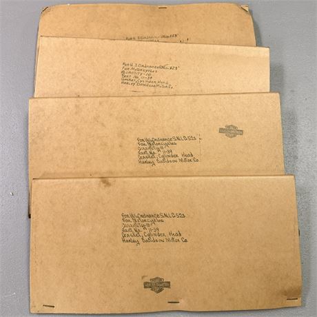 4 NOS WWII Army Surplus Harley Davidson Gasket Kits