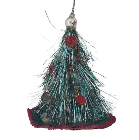 VTG 3.5" Tinsel Tree Ornament