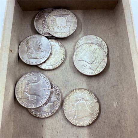 10 Franklin Half Dollars