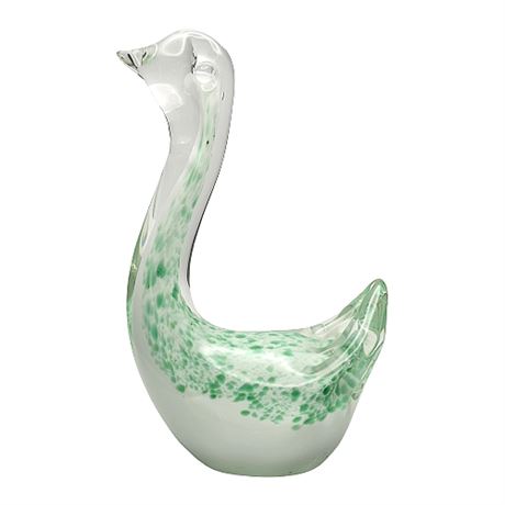 Speckled Art Glass Swan Figurine