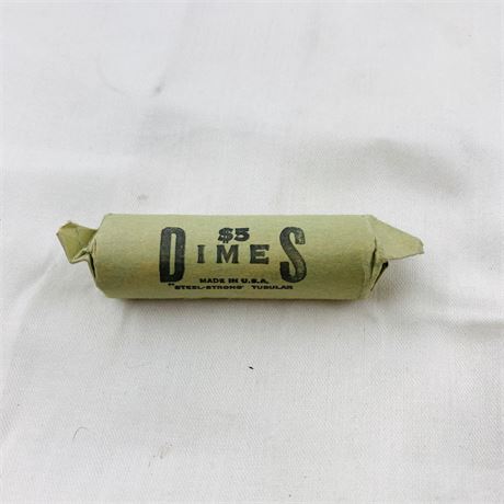 Unsearched $5 Mercury Dime Roll