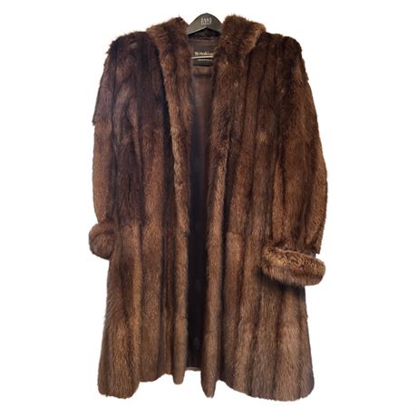 Vintage Westenberger Mink Fur Swing Coat Women's Size Medium