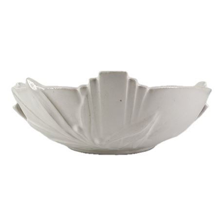 Vintage 1930's Roseville Pottery White Velmoss Console Bowl