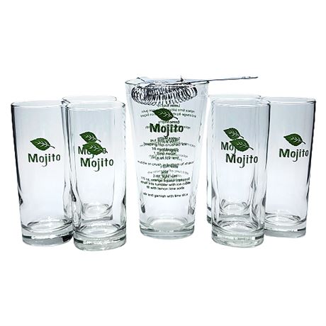 Libbey Glass Mojito Cocktail Shaker & Highball Glasses