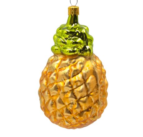 Large 4.5" Glass Ornament, Pineapple