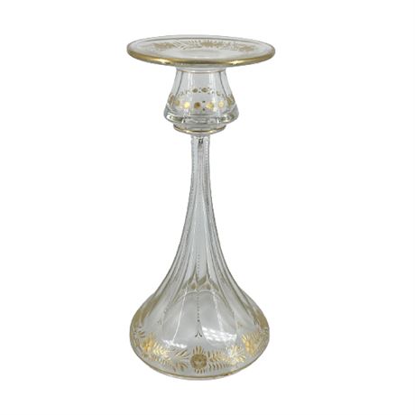 Bohemia Art Glass Pedestal Candlestick