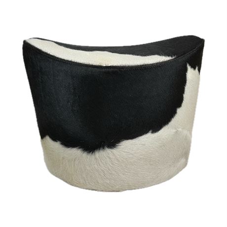Vintage 1999 Ikea Cowhide Footstool by Niels Gammelgaard