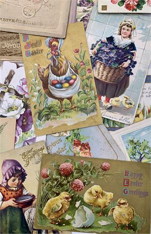36 Antique to Vintage Easter & Spring Holiday Postcards