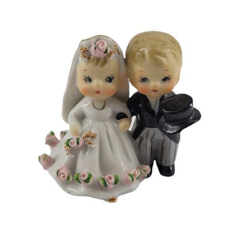 1950s Lefton Wedding Couple Figurine Bell